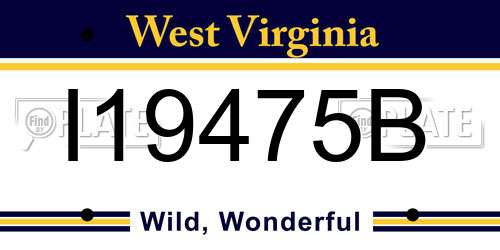 I19475B West Virginia License Plate