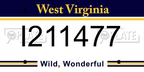 I211477 West Virginia License Plate