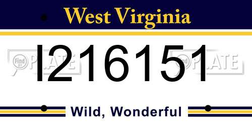 I216151 West Virginia License Plate