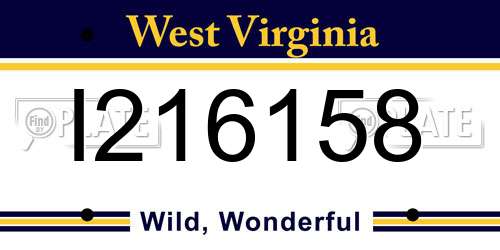 I216158 West Virginia License Plate