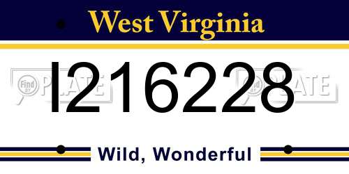 I216228 West Virginia License Plate