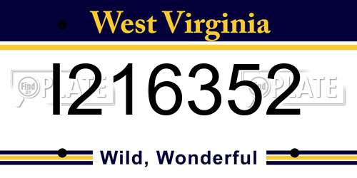 I216352 West Virginia License Plate