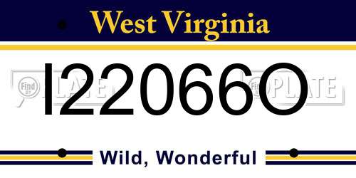 I22066O West Virginia License Plate