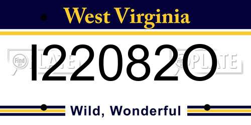 I22082O West Virginia License Plate