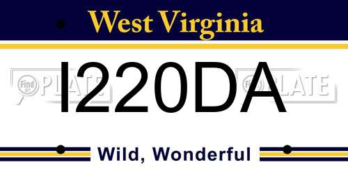 I220DA West Virginia License Plate