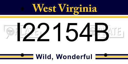 I22154B West Virginia License Plate
