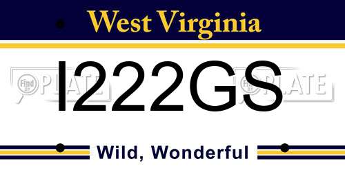 I222GS West Virginia License Plate