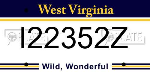 I22352Z West Virginia License Plate