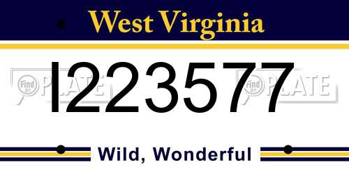 I223577 West Virginia License Plate