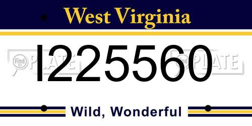 I225560 West Virginia License Plate