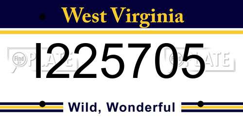 I225705 West Virginia License Plate