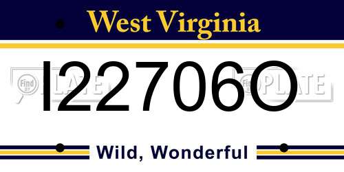 I22706O West Virginia License Plate