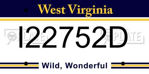 I22752D West Virginia License Plate