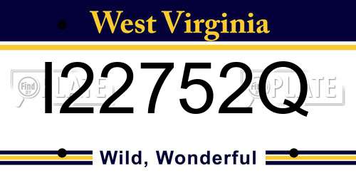 I22752Q West Virginia License Plate