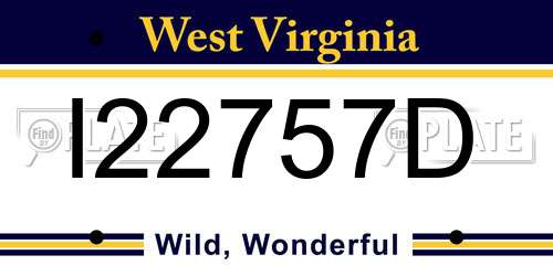 I22757D West Virginia License Plate
