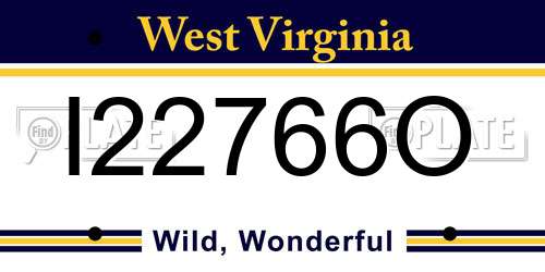 I22766O West Virginia License Plate
