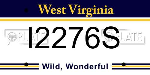 I2276S West Virginia License Plate