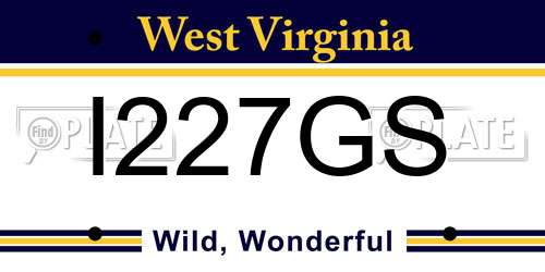 I227GS West Virginia License Plate