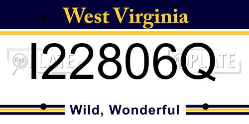 I22806Q West Virginia License Plate
