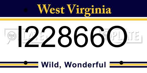 I22866O West Virginia License Plate