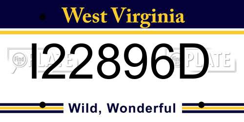 I22896D West Virginia License Plate