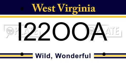 I22OOA West Virginia License Plate