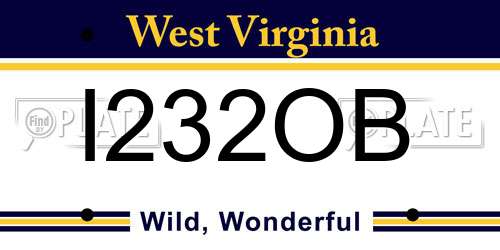 I232OB West Virginia License Plate