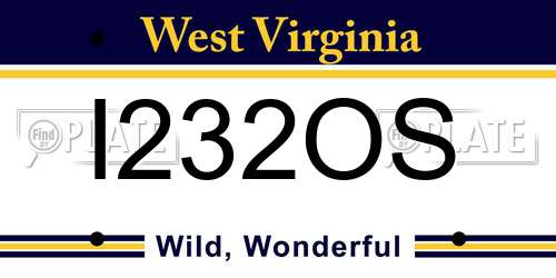 I232OS West Virginia License Plate