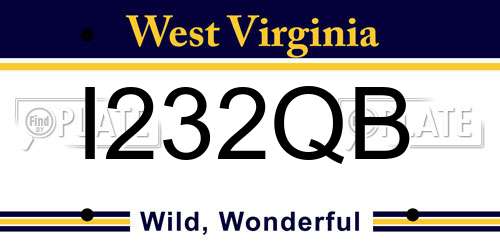 I232QB West Virginia License Plate