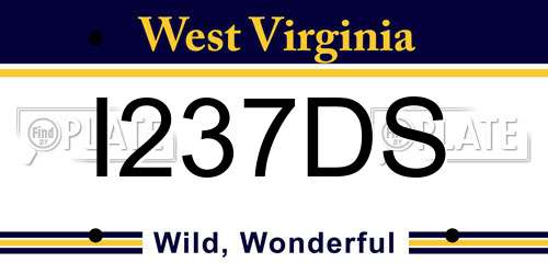 I237DS West Virginia License Plate