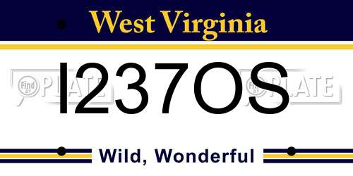 I237OS West Virginia License Plate