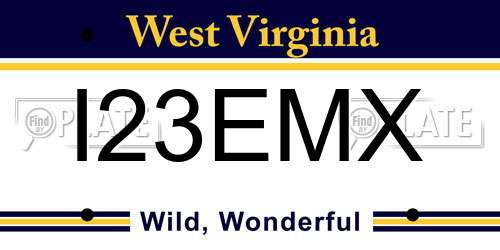I23EMX West Virginia License Plate