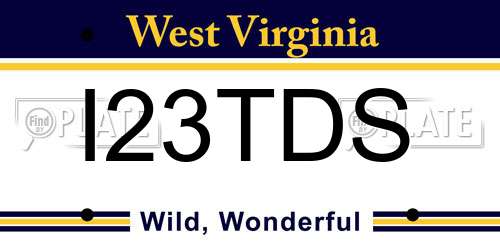 I23TDS West Virginia License Plate