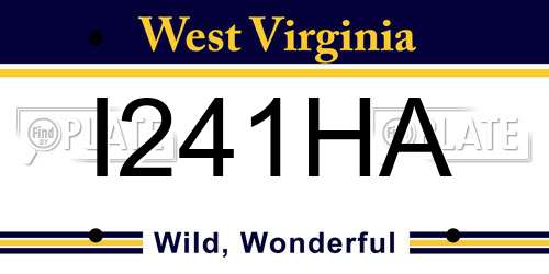 I241HA West Virginia License Plate