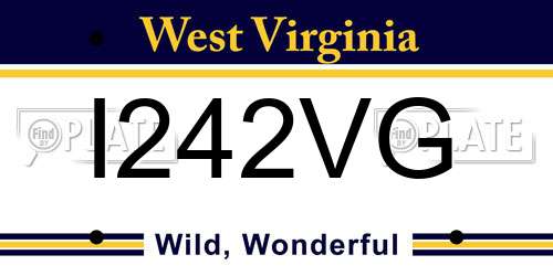 I242VG West Virginia License Plate