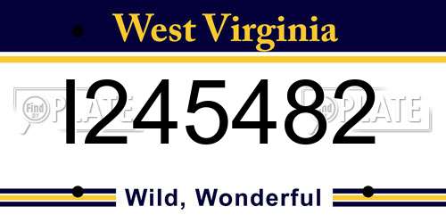 I245482 West Virginia License Plate