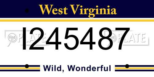 I245487 West Virginia License Plate