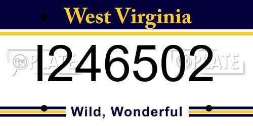 I246502 West Virginia License Plate