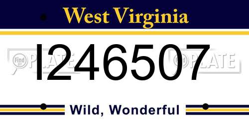I246507 West Virginia License Plate