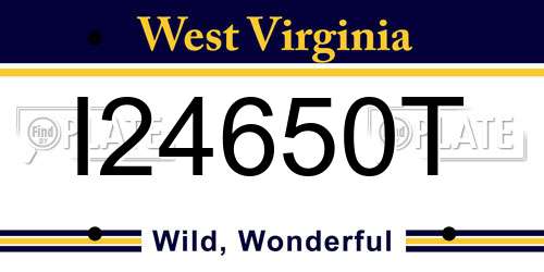 I24650T West Virginia License Plate