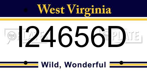 I24656D West Virginia License Plate