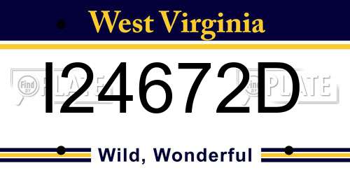 I24672D West Virginia License Plate