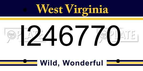 I246770 West Virginia License Plate
