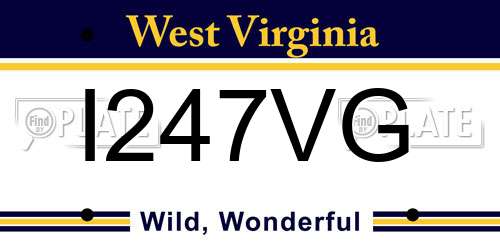 I247VG West Virginia License Plate