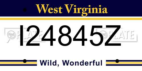 I24845Z West Virginia License Plate