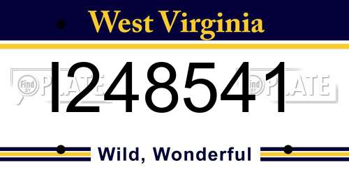 I248541 West Virginia License Plate
