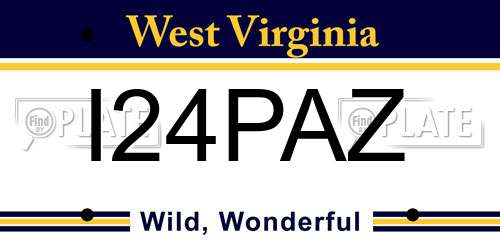 I24PAZ West Virginia License Plate