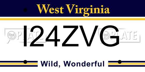 I24ZVG West Virginia License Plate