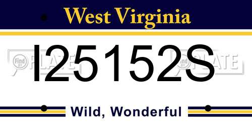 I25152S West Virginia License Plate