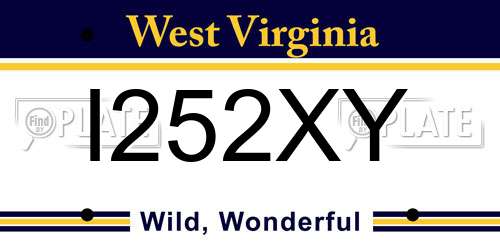 I252XY West Virginia License Plate